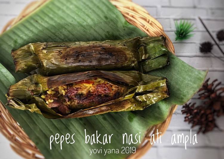 Pepes bakar teflon (nasi ati ampla)