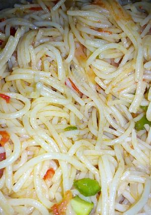 A picture of Fried spaghetti #AuthorMarathon.