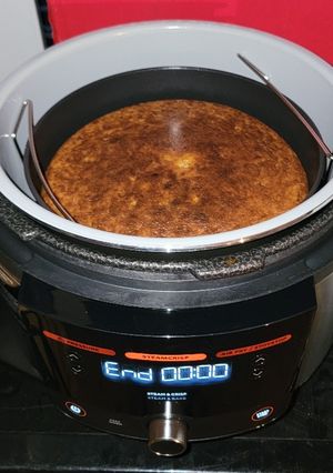 A picture of Corn Soufflé on Ninja Foodi Pressure Cooker.