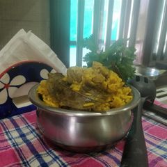 A picture of Soya chunks pulao.