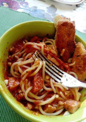 đšđźSpagetti kicsit mĂĄskĂ©pp, panĂrozott mozzarelĂĄval đšđź recept fotĂłja