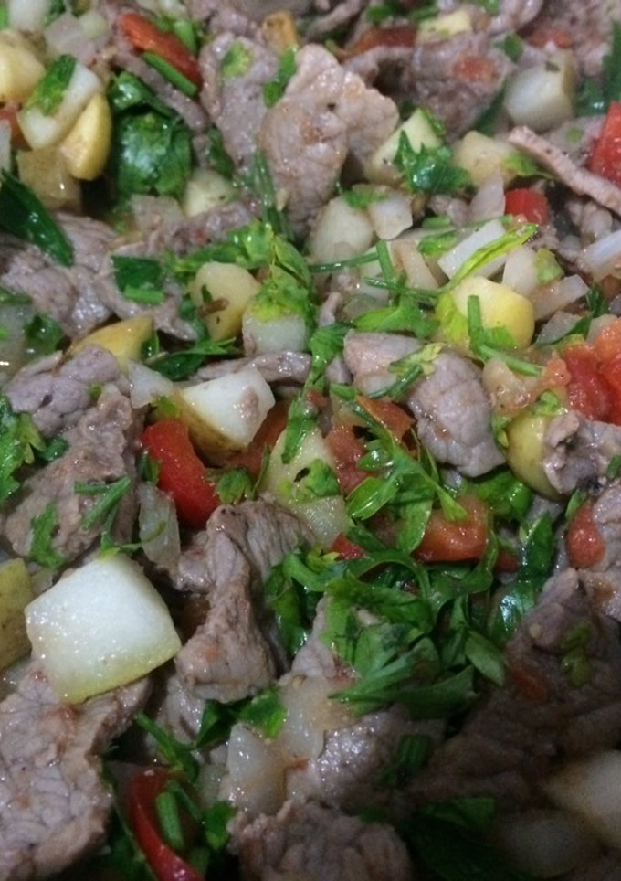Una foto de Milanesa con fruta