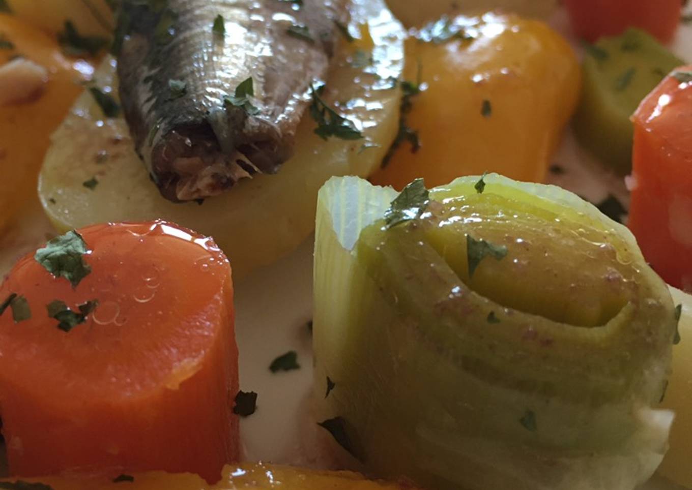 Légumes vapeur sardines