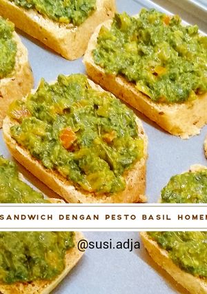 Foto resep Roti sandwich dengan pesto basil homemade