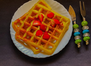 A picture of Strawberry Cream Cheese Waffle.