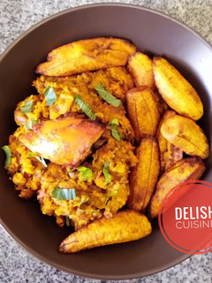 A picture of Porridge beans and fried plantain!.