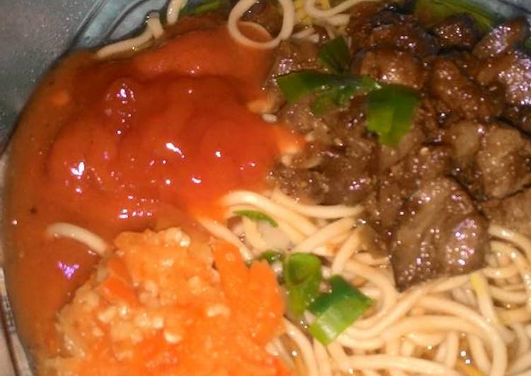 Resep Mie ayam &#34;tepuu&#34; sodara ala2(ati ampela)👍😍 yang Lezat Sekali