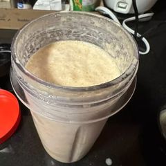 A picture of Peanut butter banana smoothie but start from the peanut.