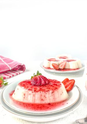Foto resep 🍂 Puding Susu Strawberry
