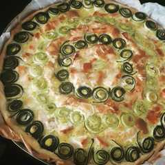 Une photo de Tarte courgette saumon et chèvre