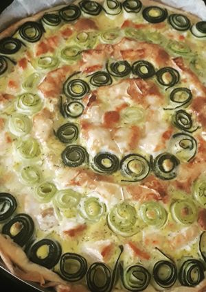 Une photo de Tarte courgette saumon et chèvre