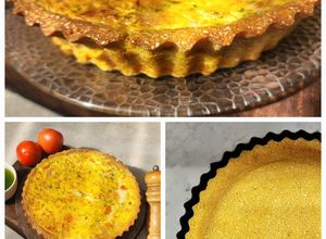 Una foto de 🥧 Masa de tarta salada: polenta reciclada y harina de garbanzos Receta de aprovechamiento #sintacc 🥧