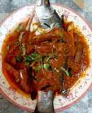 Ikan siakap stim ala nyonya Mama Intan