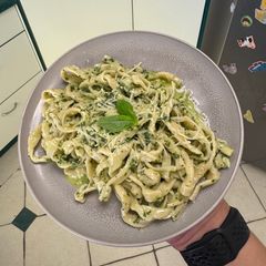 A picture of Traditional Homemade Pesto Pasta.