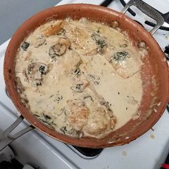 A picture of Bourbon and Cream Chicken.