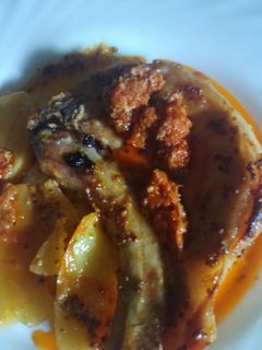 Una foto de Chuletas de cerdo al horno con sobrasada