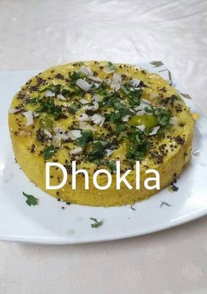 A picture of Instant easy soft sponge dhokla without oven ready in 20 minutes.