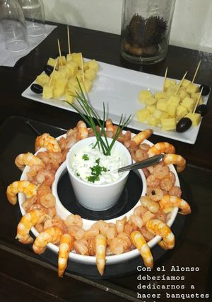 Una foto de Camarones a la mantequilla
