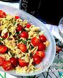 Pasta Spaghetti with Cod Pesto sauce and Samphira