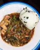 Fish with vegetable soup and tuwon dankali