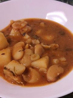 A picture of Butter Bean Curry (Mauritian style).