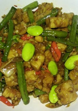 Foto resep Oseng tempe kacang panjang dan pete