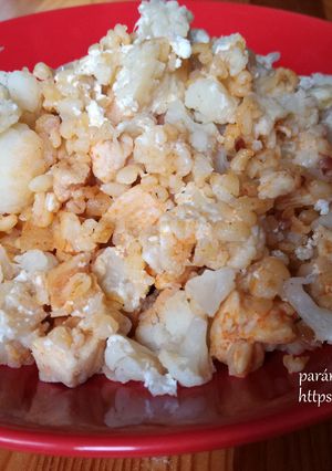 Rakott karfiol csirkemellből és bulgurból recept fotója
