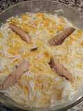 Ensaladilla exprés con filetes de caballa y huevo duro