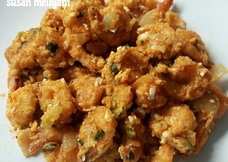 Resep Udang tepung saus telur asin 🍤 Anti Gagal