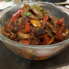 A picture of My Balsamic Lamb Stir fry and sundried tomatoes. 😀.