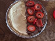A picture of strawberry cheesecake