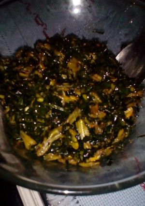 Foto resep Tumis teri daun mengkudu