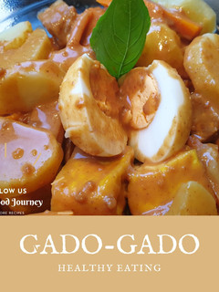 A picture of Gado-gado (Indonesian traditional salad with peanut sauce).