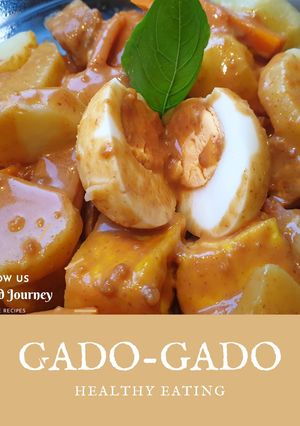 A picture of Gado-gado (Indonesian traditional salad with peanut sauce).