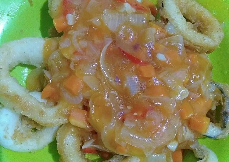 Bahan Menyiapkan Cumi Crispy Saus Asam Manis🐙, Anti Gagal