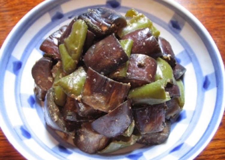 Sauteed eggplant and green pepper with miso