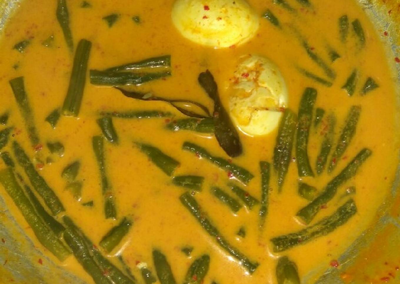 Gulai kacang panjang telur