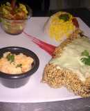 Res apanada con ajonjolí y salsa de tocineta
