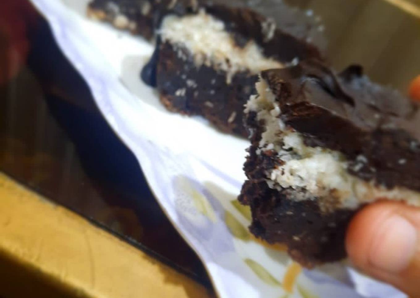 3 layered coconut 🥥 brownie sticks