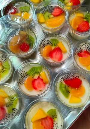 Foto resep Puding susu buah