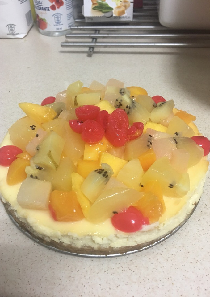 Una foto de Tarta de queso con frutas