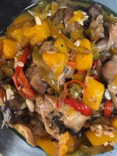 Una foto de Pollo agridulce con mango