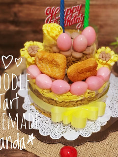 Foto resep Noodle Tart a.k.a Tart Mie Ulang Tahun / noodle cake