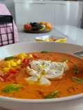 Sopa fría de mango y tomate