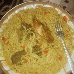 A picture of Spaghetti jollof.