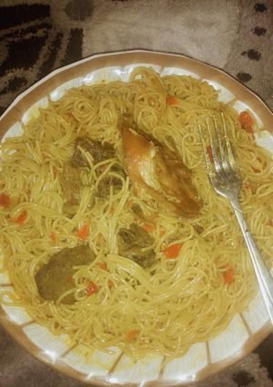 A picture of Spaghetti jollof.