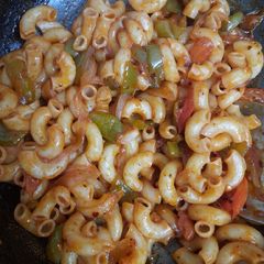 Masala instant pasta A picture of Masala instant pasta.