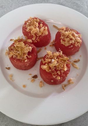 A picture of Watermelon with Fried Dried Shrimp.