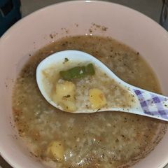 A picture of Congee with Bitter Melon.