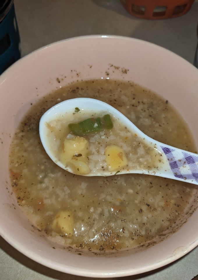 A picture of Congee with Bitter Melon.